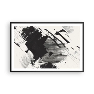 Affiche dans un cadre noir - Poster - Abstraction – expression du noir - 91x61 cm