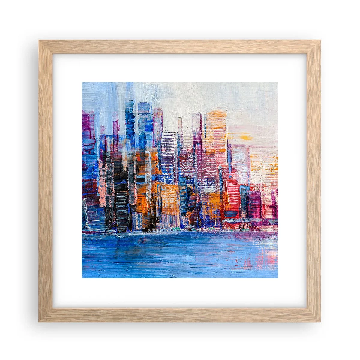 Affiche dans un chêne clair - Poster - Une métropole joyeuse - 30x30 cm