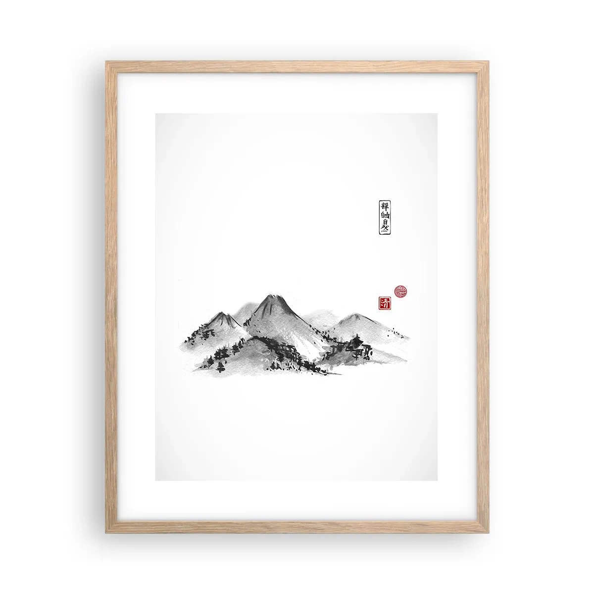 Affiche dans un chêne clair - Poster - Au-delà de la distance - 40x50 cm