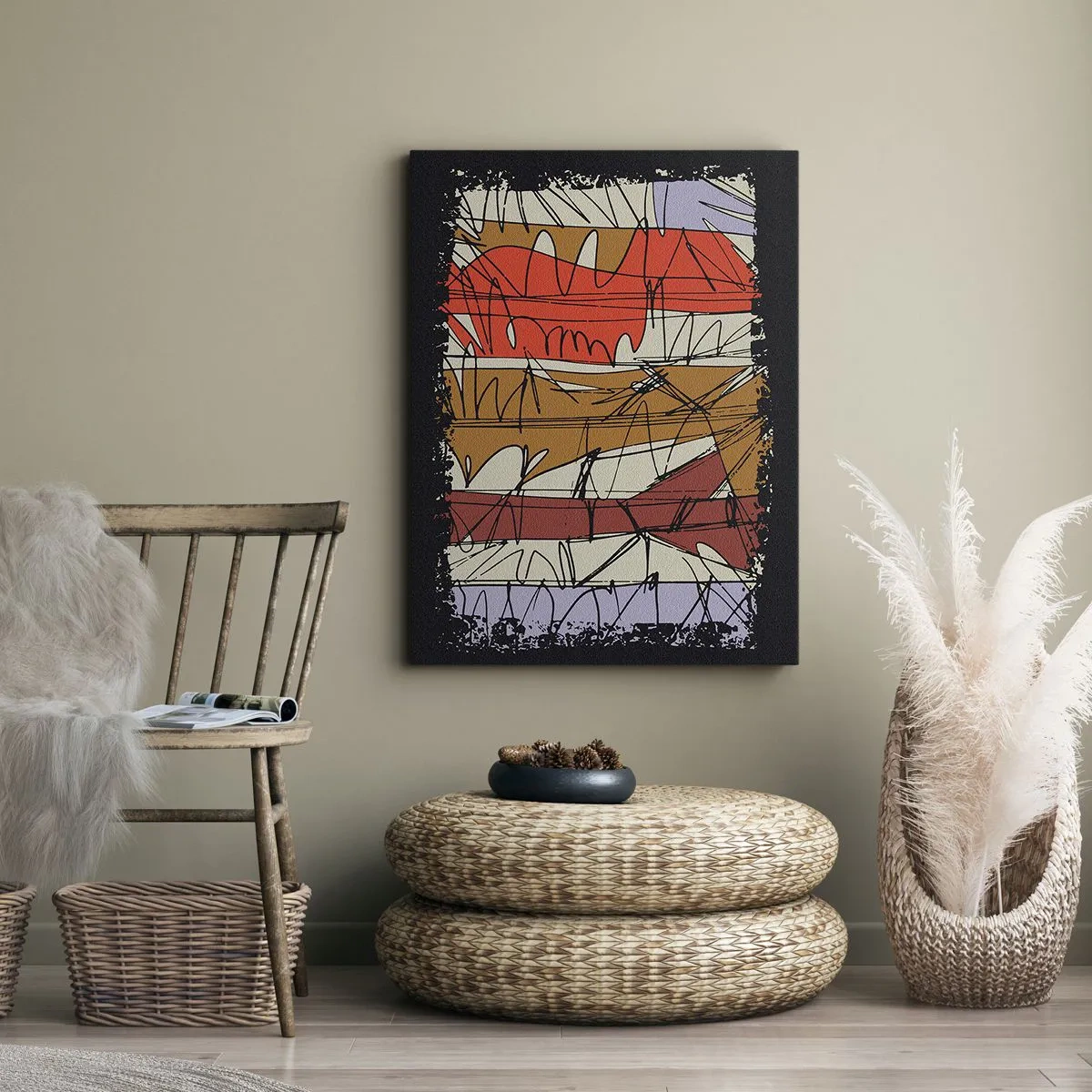 Impression sur toile - Image sur toile - Composition spontanée - 65x120 cm