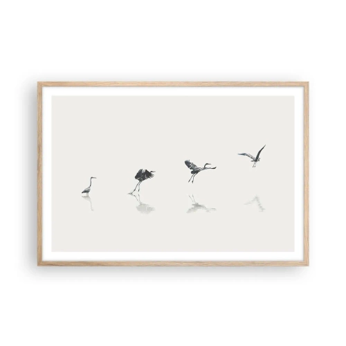 Affiche dans un chêne clair - Poster - Quatre étapes simples - 91x61 cm