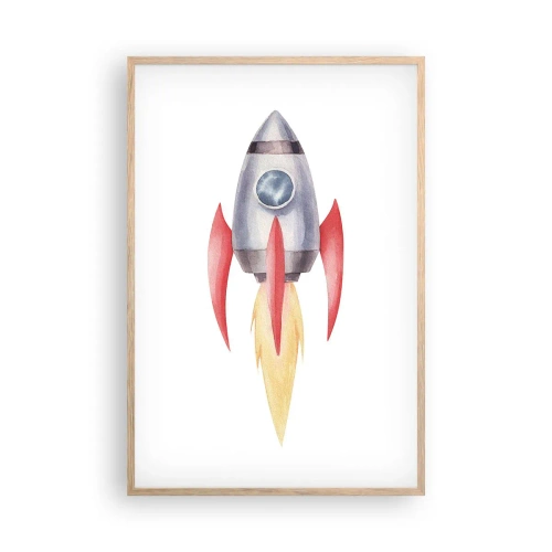 Affiche dans un chêne clair - Poster - Plus haut, plus vite, plus loin - 61x91 cm