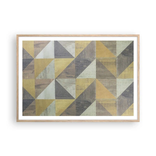 Affiche dans un chêne clair - Poster - Suivant l'angle du triangle - 100x70 cm