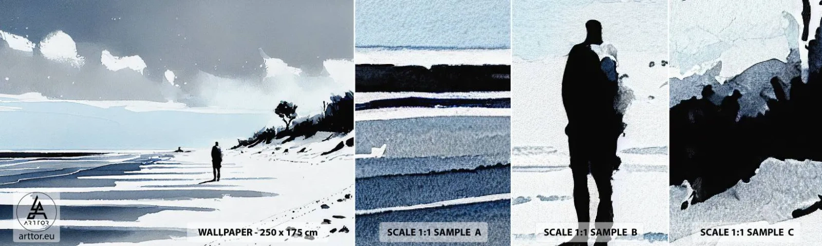 Échantillon De Papier Peint Standard Eco - Seul à seul - Paysage, Plage, Morceau - 100x30 cm