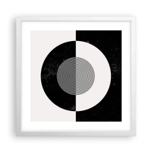 Affiche dans un cadre blanc - Poster - Harmonie de noir et blanc - 40x40 cm