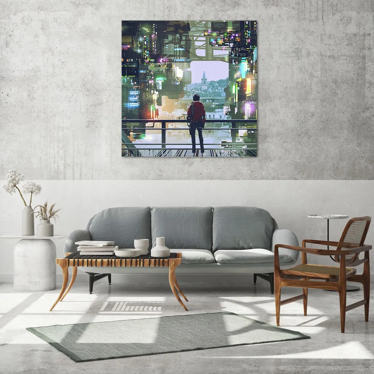 Impression sur verre - Image sur verre - Deux mondes - 70x70 cm