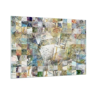 Impression sur verre - Image sur verre - Une composition colorée de formes géométriques fragmentées - 100x70cm - Remaniement géométrique - Décoration murale moderne pour le salon et la chambre ARTTOR