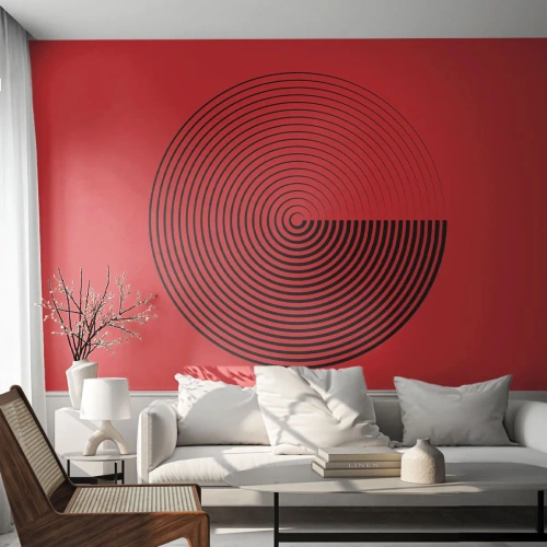 Papier Peint Autocollant Deluxe Sticker - Mouvement circulaire - Minimalisme, Roue, Lignes - 100x70 cm