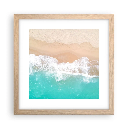 Affiche dans un chêne clair - Poster - Caresse de l'océan - 30x30 cm