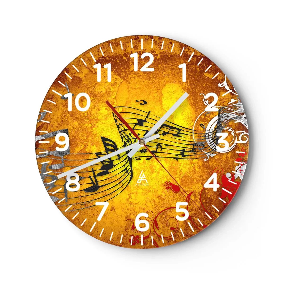 Horloge murale - Pendule murale - Que la musique coule - 40x40 cm