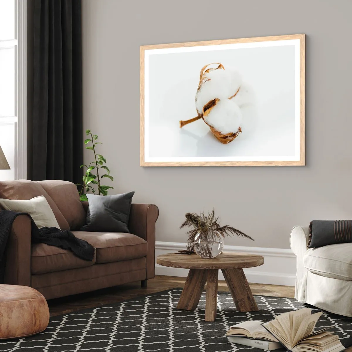 Affiche dans un chêne clair - Poster - Doux par nature - 100x70 cm