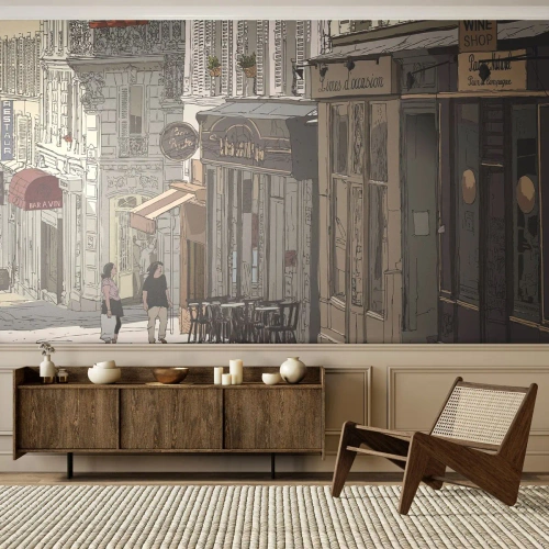 Papier Peint Photo Premium Canvas - Joie de la ville - Architecture, Ville, Paris - 350x256 cm