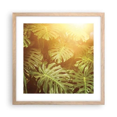 Affiche dans un chêne clair - Poster - Se fondre dans la verdure - 40x40 cm