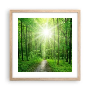 Affiche dans un chêne clair - Poster - Cathédrale verte - 40x40 cm