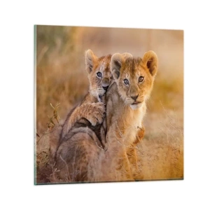 Impression sur verre - Image sur verre - Ne pas déranger! On s'amuse - 30x30 cm