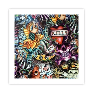 Affiche - Poster - Le rêve du tatoueur - 50x50 cm