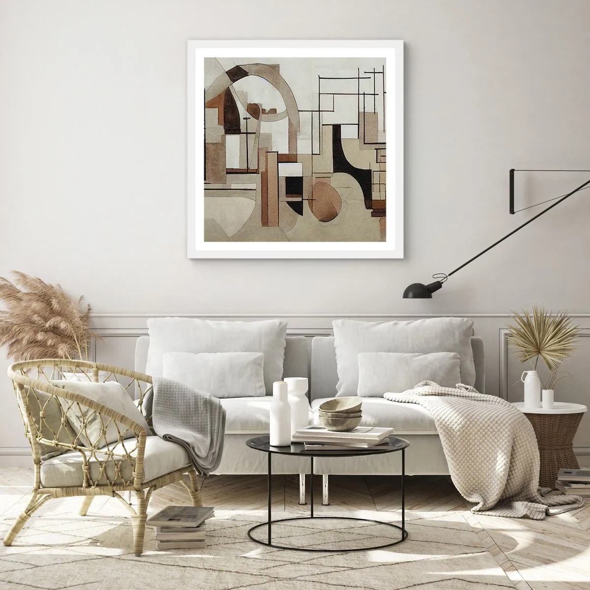 Affiche dans un cadre blanc - Poster - Paysage urbain 2.0 - 50x50 cm