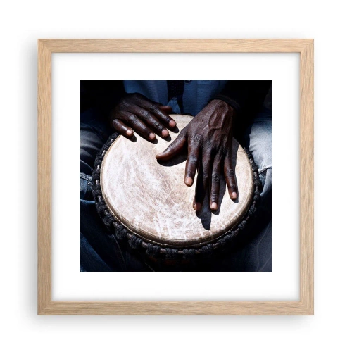 Affiche dans un chêne clair - Poster - Vis à son rythme - 30x30 cm