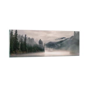 Impression sur verre - Image sur verre - Reflet dans le brouillard - 90x30 cm