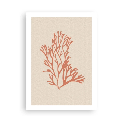 Affiche - Poster - Une délicate illustration de corail sur fond clair - 50x70cm - Filigrane de corail - Décoration murale moderne pour le salon et la chambre ARTTOR