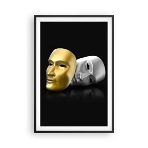 Affiche dans un cadre noir - Poster - La vie est un théâtre - 61x91 cm