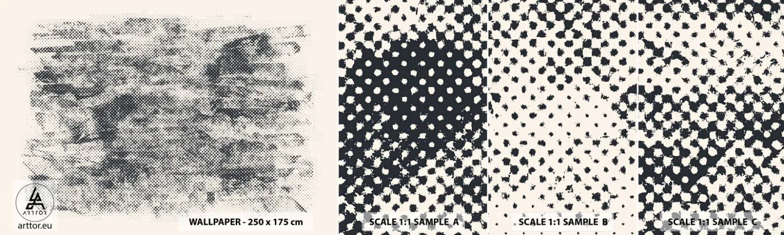 Échantillon De Papier Peint Standard Eco - Composition brumeuse - Abstraction, Morceau, Modèle moderne - 100x30 cm