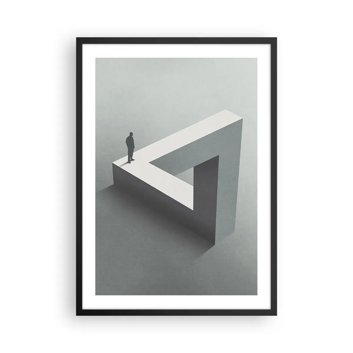 Affiche dans un cadre noir - Poster - Une figure sur une figure géométrique impossible - 50x70cm - Mais c'est possible - Décoration murale moderne pour le salon et la chambre ARTTOR