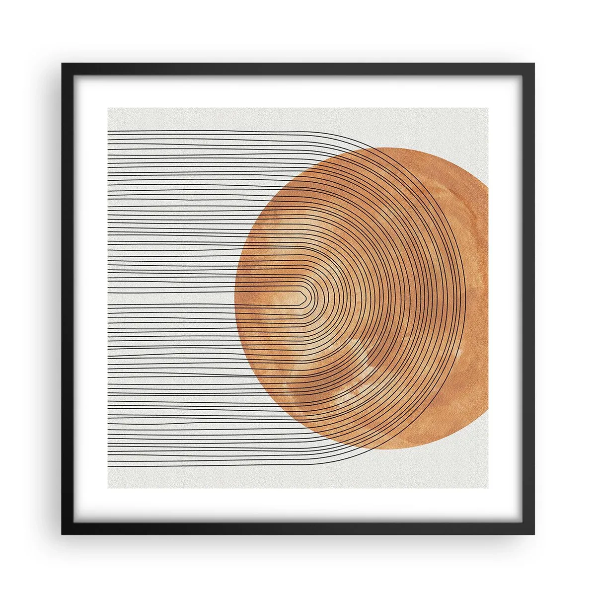 Affiche dans un cadre noir - Poster - Composition solaire - 50x50 cm