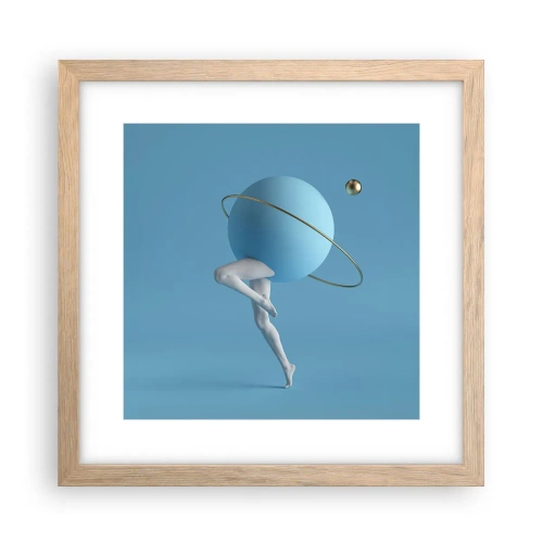 Affiche dans un chêne clair - Poster - Et les planètes deviennent folles - 30x30 cm