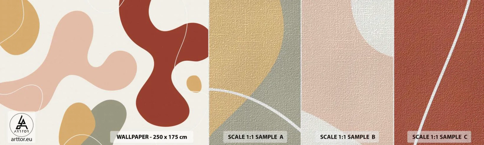 Échantillon de Papier Peint Premium Canvas - Entrelac - Abstraction, Morceau, Imagination - 100x30 cm