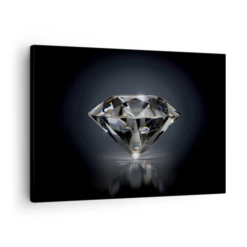 Impression sur toile - Image sur toile - Une interprétation artistique d'un diamant sur fond sombre - 70x50cm - La meilleure amie - Décoration murale moderne pour le salon et la chambre ARTTOR