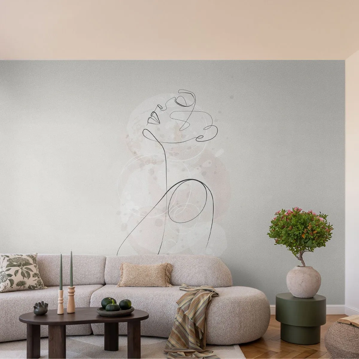Papier Peint Photo Premium Canvas - Spirale de beauté - Graphique, Femme, Morceau - 250x175 cm