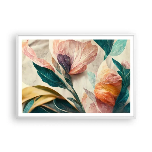 Affiche dans un cadre blanc - Poster - Fleurs des îles du sud - 100x70 cm