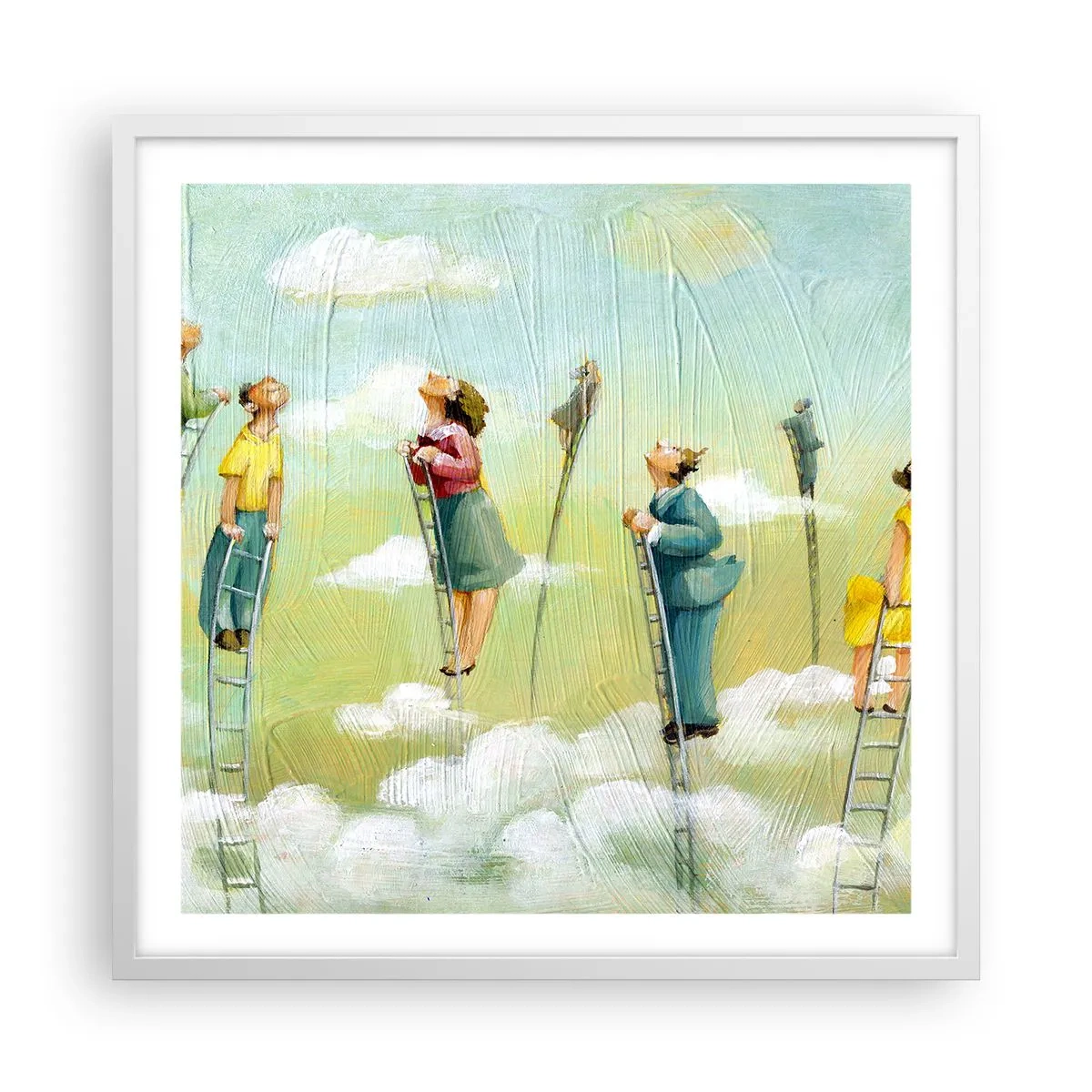 Affiche dans un cadre blanc - Poster - Derrière ton rêve - 60x60 cm