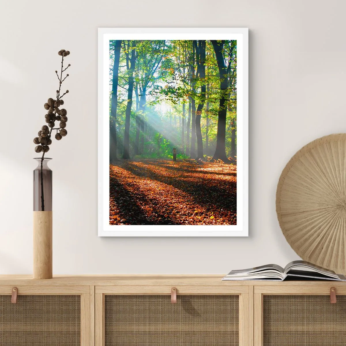 Affiche dans un cadre blanc - Poster - Ombres et lumières - 61x91 cm