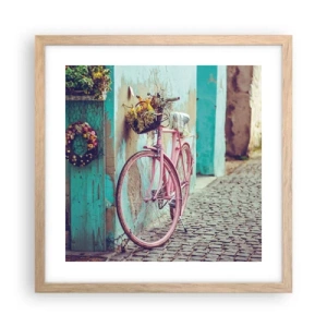 Affiche dans un chêne clair - Poster - Je reviens tout de suite - 40x40 cm