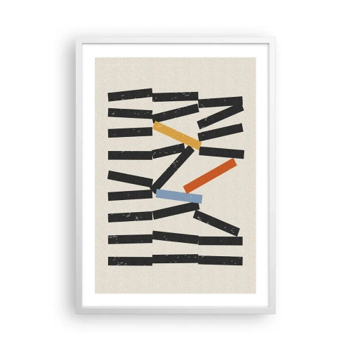 Affiche dans un cadre blanc - Poster - Dominos – composition - 50x70 cm