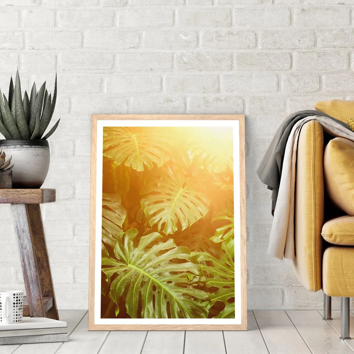 Affiche dans un chêne clair - Poster - Se fondre dans la verdure - 70x100 cm