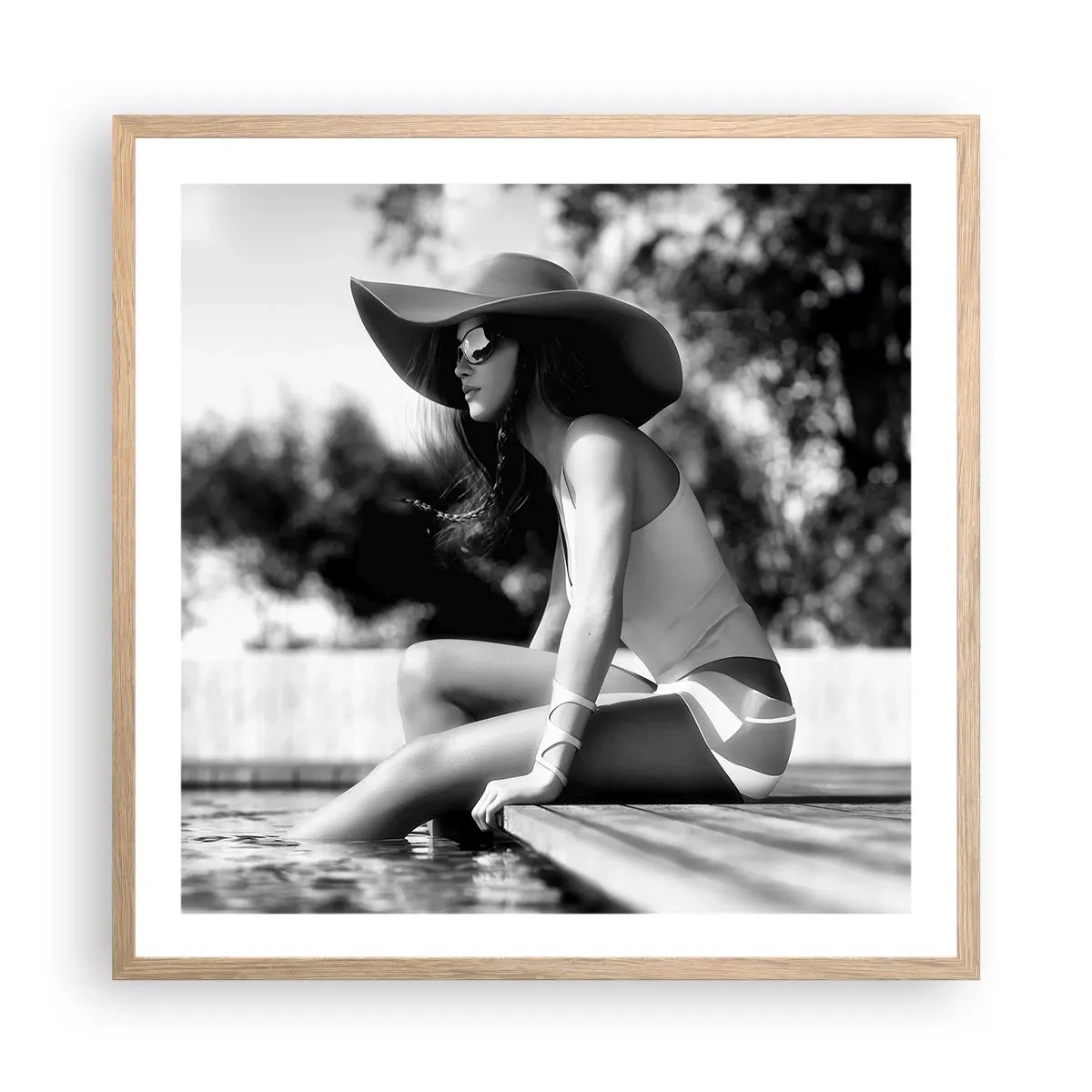 Affiche dans un chêne clair - Poster - Rêve d'été - 60x60 cm