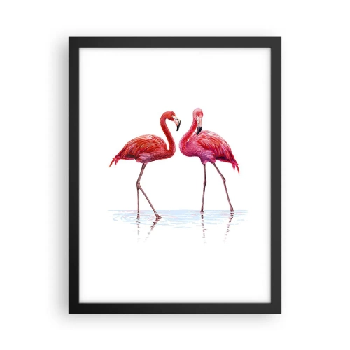 Affiche dans un cadre noir - Poster - Rendez-vous rose - 30x40 cm