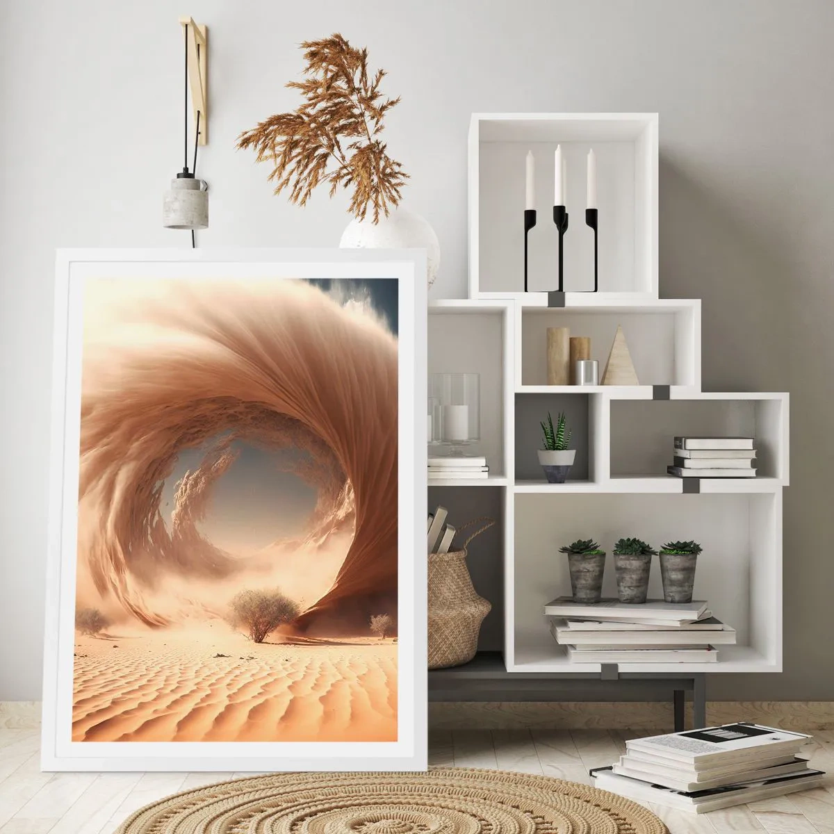 Affiche dans un cadre blanc - Poster - Portail ouvert - 40x50 cm