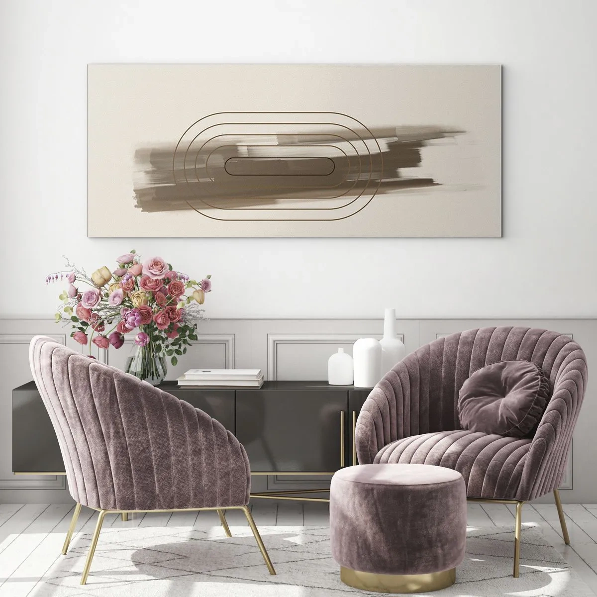 Impression sur verre - Image sur verre - Parfum de gris - 100x40 cm