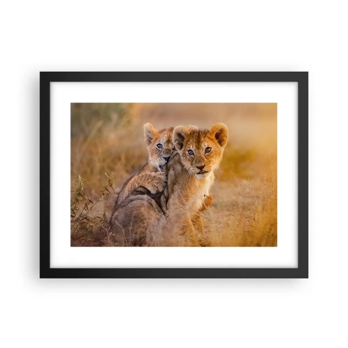 Affiche dans un cadre noir - Poster - Ne pas déranger! On s'amuse - 40x30 cm