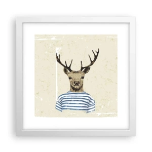 Affiche dans un cadre blanc - Poster - Parce que j'aime les chemises rayées - 30x30 cm