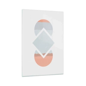 Impression sur verre - Image sur verre - Une peinture minimaliste aux formes géométriques - 70x100cm - La situation est clair - Décoration murale moderne pour le salon et la chambre ARTTOR