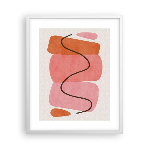 Affiche dans un cadre blanc - Poster - mouvement doux des formes - 40x50 cm