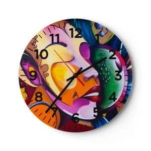 Horloge murale - Pendule murale - Toucher avec la couleur - 40x40 cm