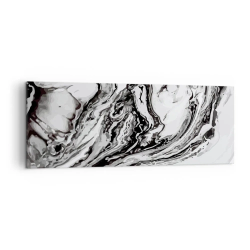 Impression sur toile - Image sur toile - Motif de marbre abstrait en noir et blanc - 140x50cm - Au début, c'était le chaos - Décoration murale moderne pour le salon et la chambre ARTTOR