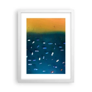 Affiche dans un cadre blanc - Poster - Jeu de vacances - 30x40 cm