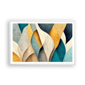 Affiche dans un cadre blanc - Poster - Rythme et vague - 91x61 cm